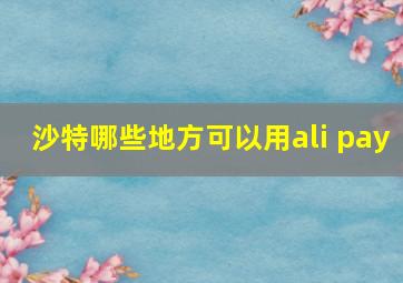 沙特哪些地方可以用ali pay